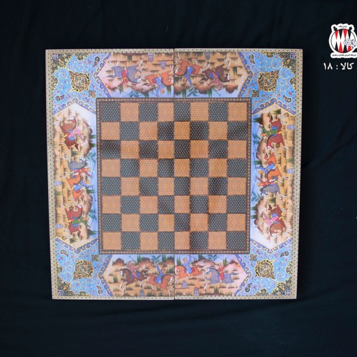 شطرنج تخته MDF کد 18  چوب  طرح چوگان قرمز