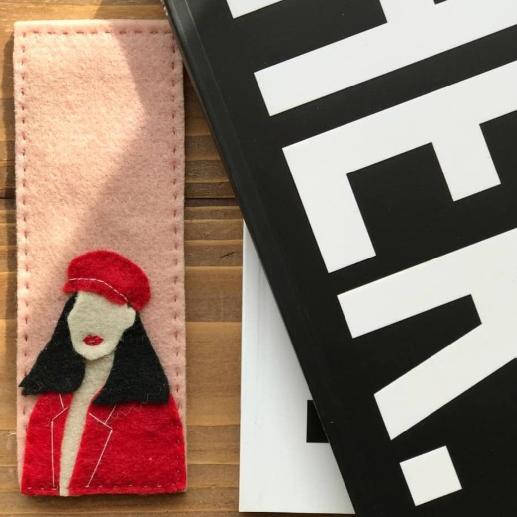 نشانگر کتاب (بوک مارک) دستدوز نمدی(جفت)