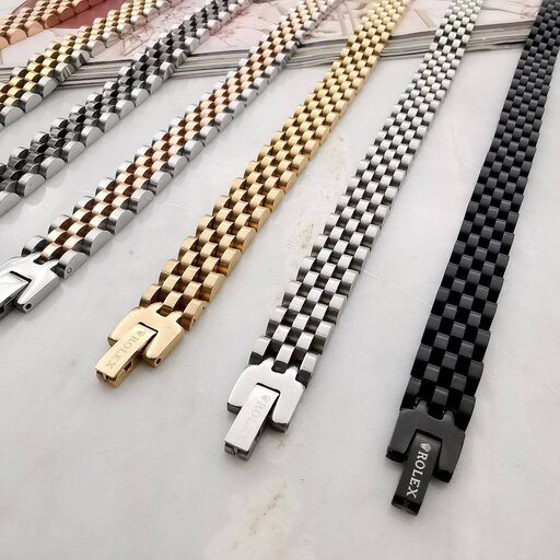 دستبند رولکس شیک ترین دستبند برای اقایون رنگ کاملا ثابت کیفیت عالی  