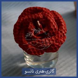 شمع گل سرخ (رز قرمز) با موم طبیعی عسل -بیزوکس