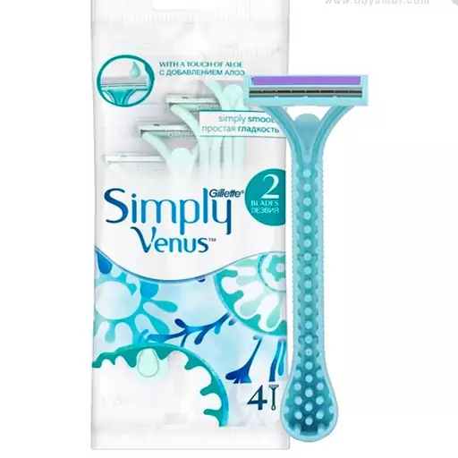 خودتراش ژیلت ونوس آبی  Simply 2 لبه بسته 4 عددی


