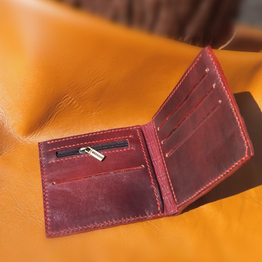 کیف جیبی مردانه چرم بزی (دست‌دوز)