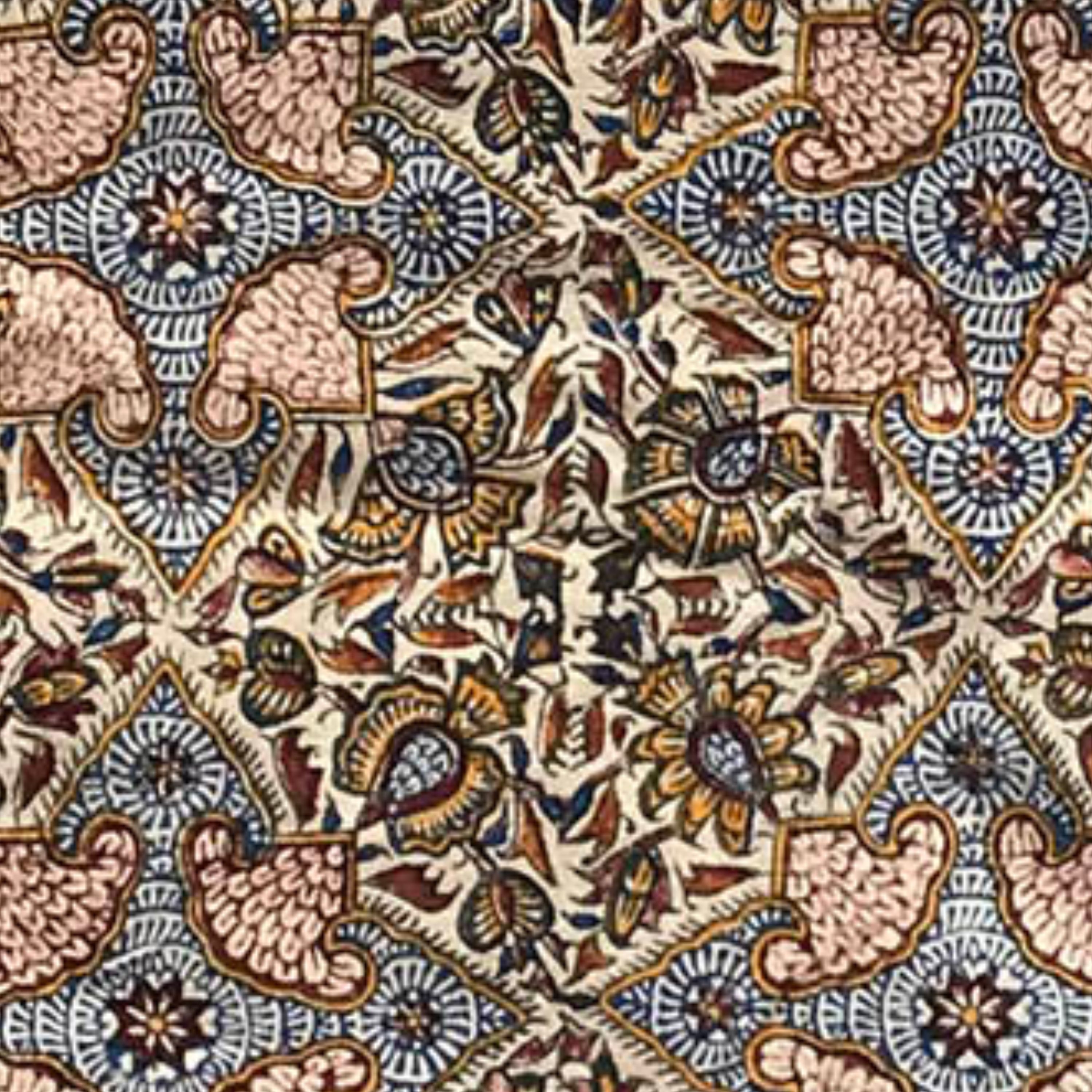 سفره قلمکار طرح کاشی سایز یک متری