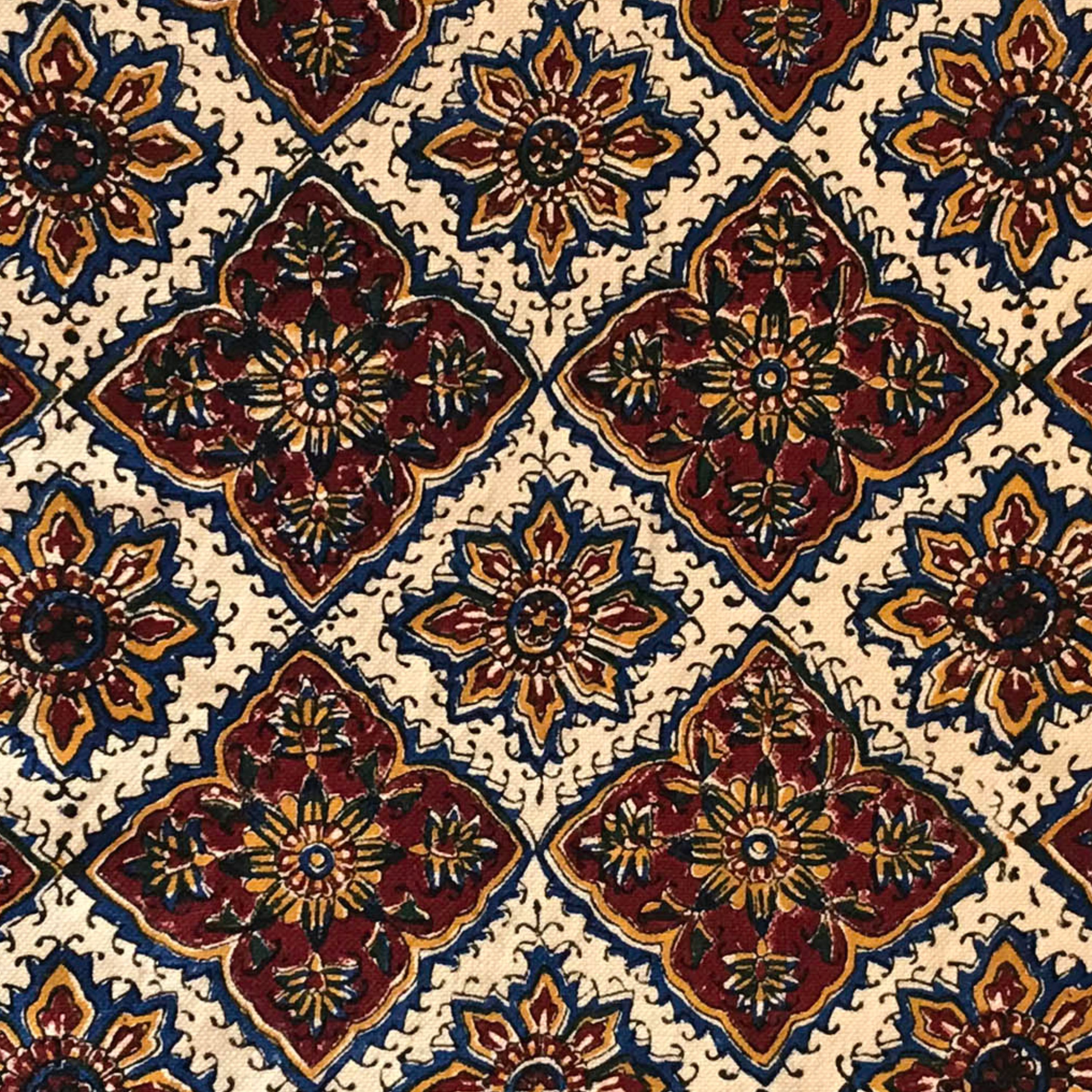 رومیزی یا سفره قلمکار اعلا طرح خشتی