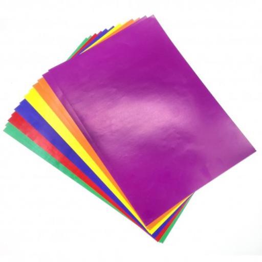 کاغذ گلاسه یک رو مهدکودک ویژه کار دستی A3  بسته 10 رنگ مختلف