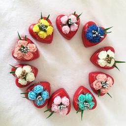 گیفت عقد و  عروسی مدل قلب گلی در رنگبندی بسته 10 عددی