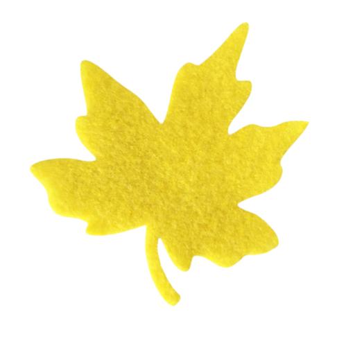 برگ پاییزی نمدی زرد مدل افرا بسته 30 عددی ابعاد 10 در 10 سانتی متر