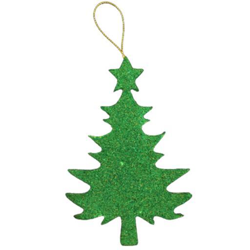 آویز درخت کریسمس مدل کاج اکلیلی سبز بسته 10 عددی