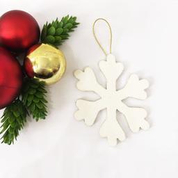 آویز درخت کریسمس مدل دونه برف سفید اکلیلی بسته 6 عددی