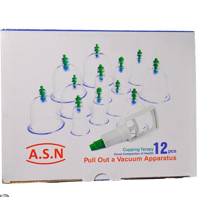 پک دستگاه بادکش 12  لیوانه ASN  کیفیت متوسط ( همراه با لوازم جانبی )