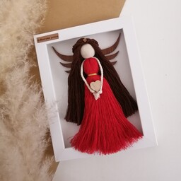 قاب عروسک فرشته مکرومه  با بال سایز 1