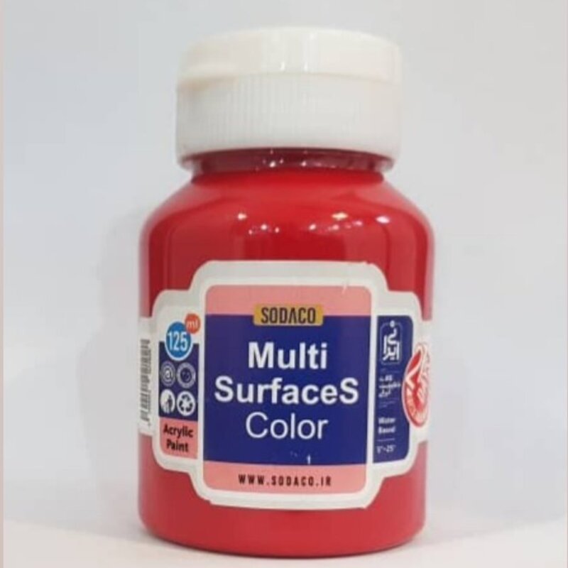 رنگ اکریلیک مولتی سورفیس-125میل-قرمز