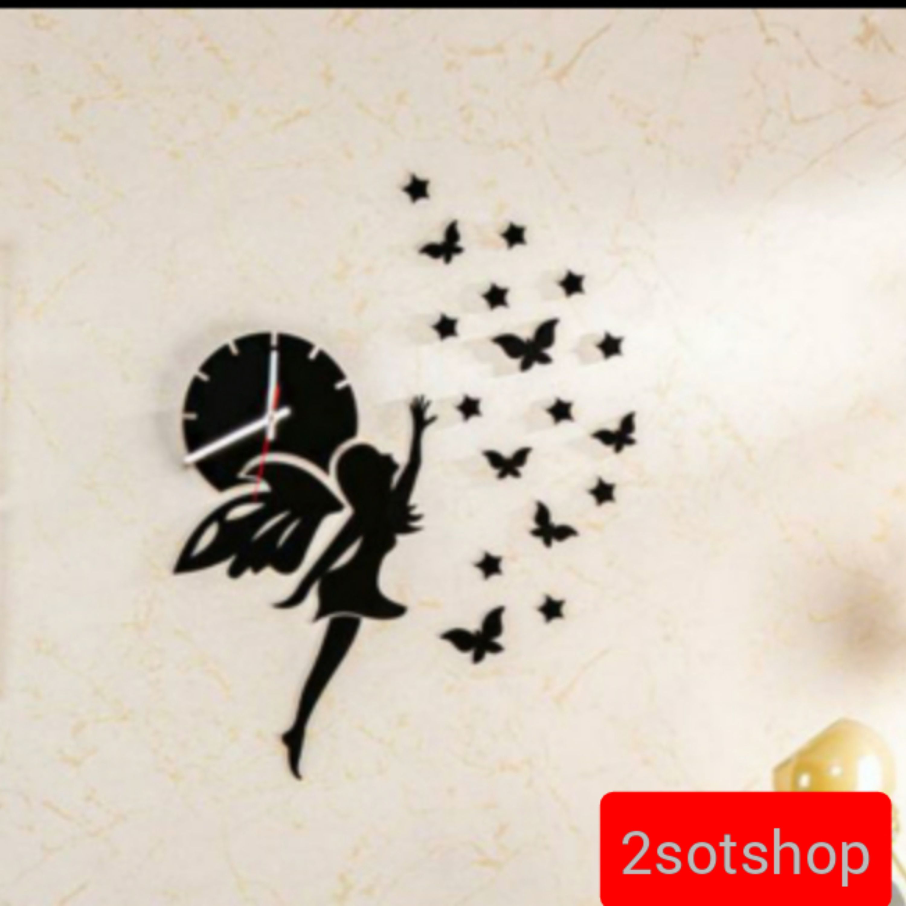 ساعت دیواری استیکری پدیده مدل فرشته