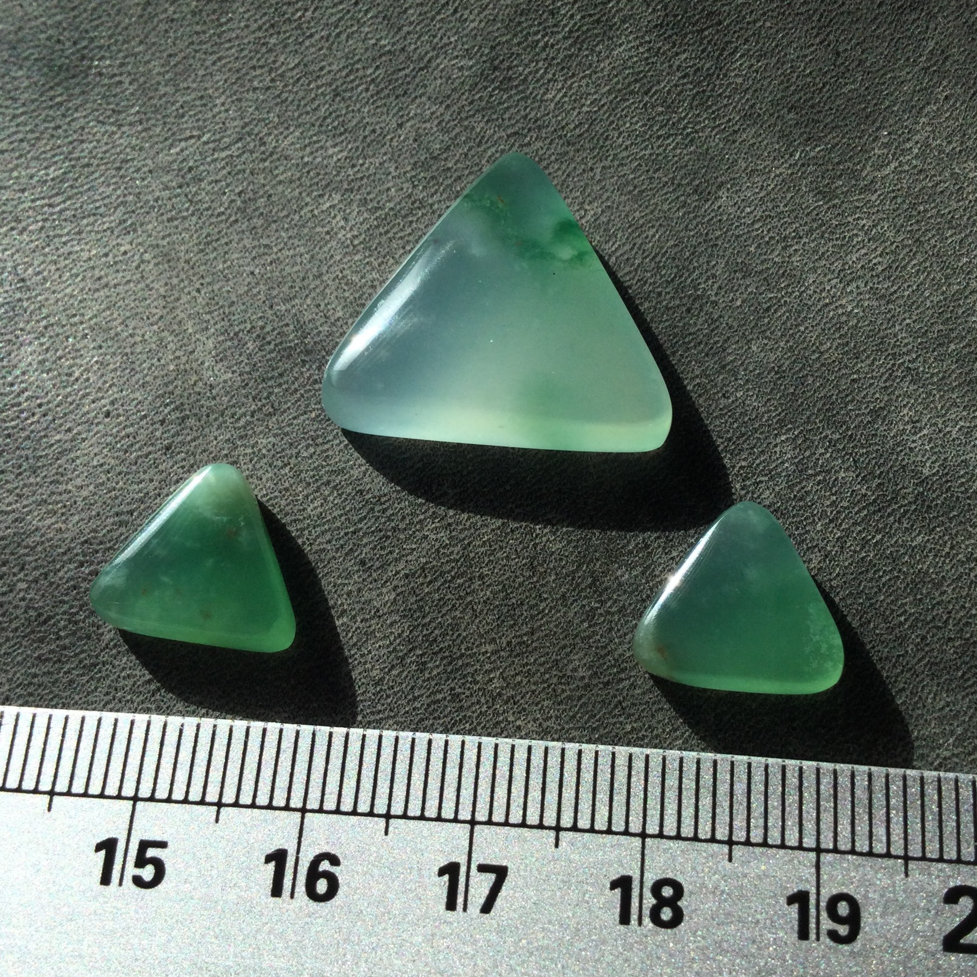 ست عقیق سبز درجه یک تراش سه گوش 