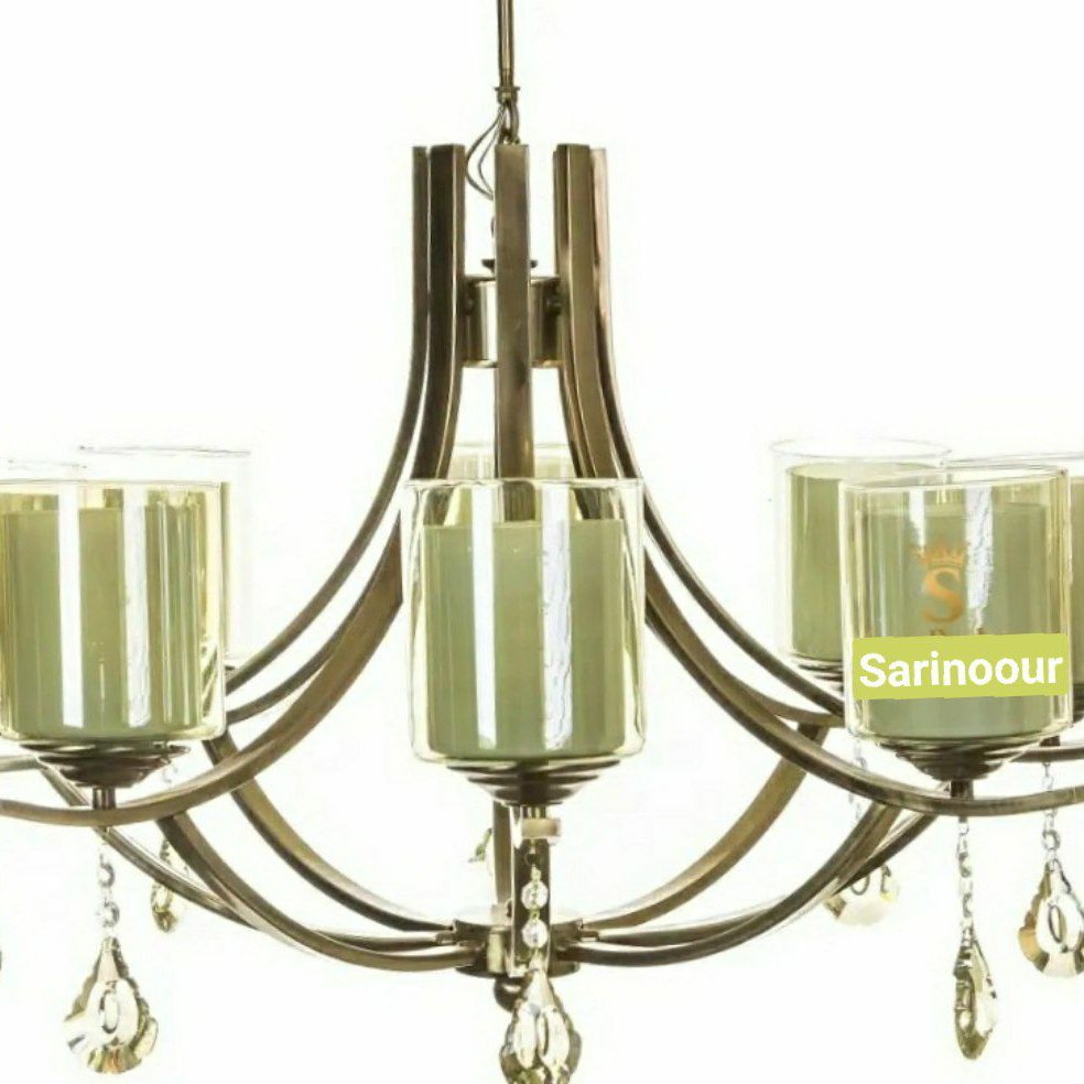 لوستر 8 شاخه مدل 1060 رنگ آنتیک نسکافه ای