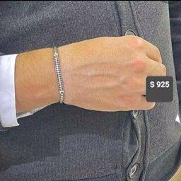 دستبند نقره مردانه ایتالیایی فول سیاه قلم طرح زیرخاکی عیار 925 ضد حساسیت