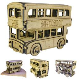 پازل چوبی سه بعدی بهکات طرح اتوبوس دوطبقه لندن