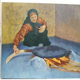 نقاشی رنگ روغن بوم (70 * 50) زن روستایی