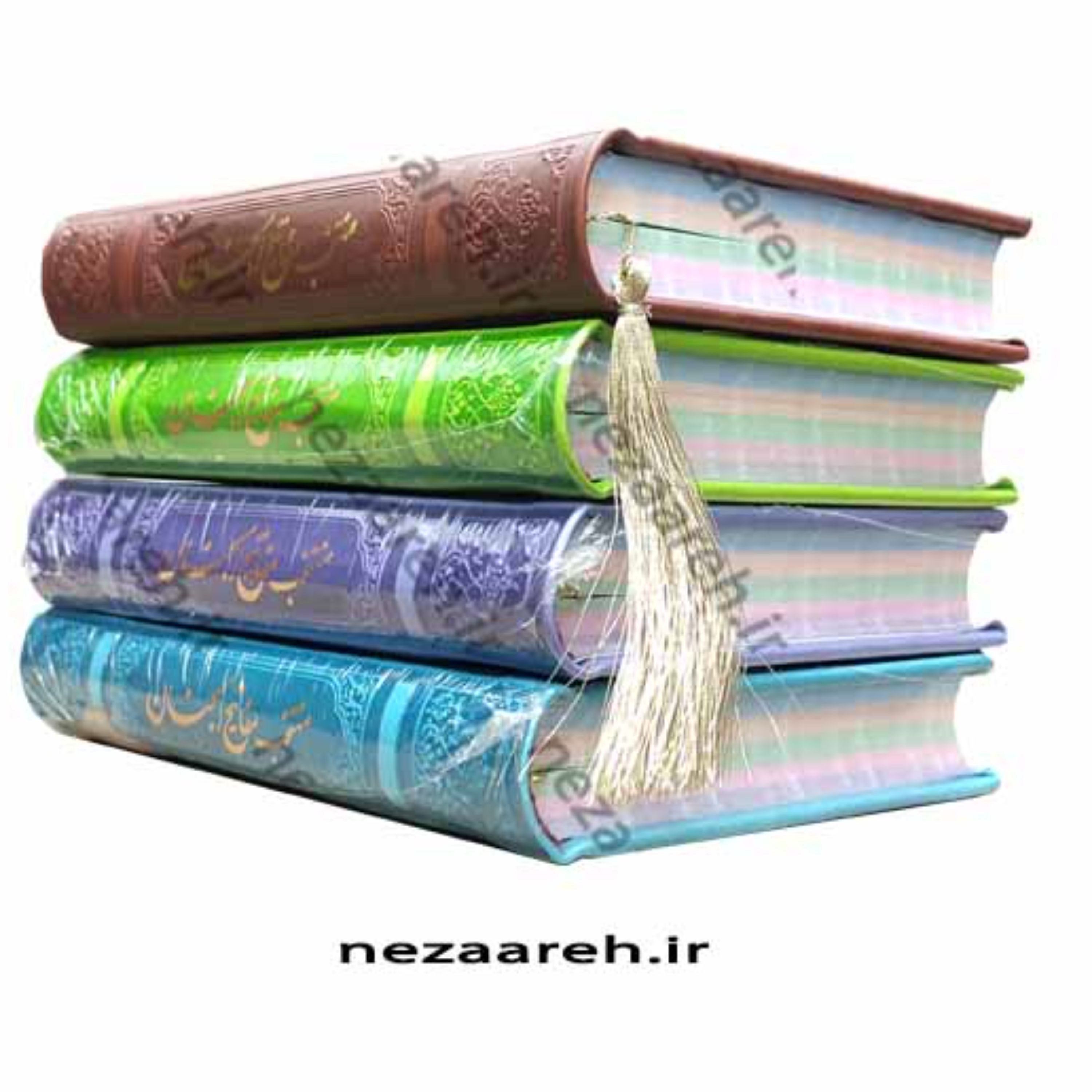 کتاب منتخب مفاتیح الجنان تقدیم به پدر رنگی (درشت خط و همراه با صفحات رنگین کمانی