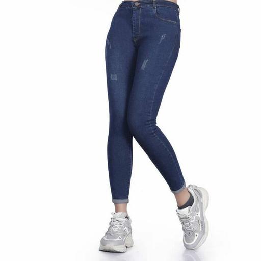 شلوار جین زنانه تیره مدل جذب قد 90