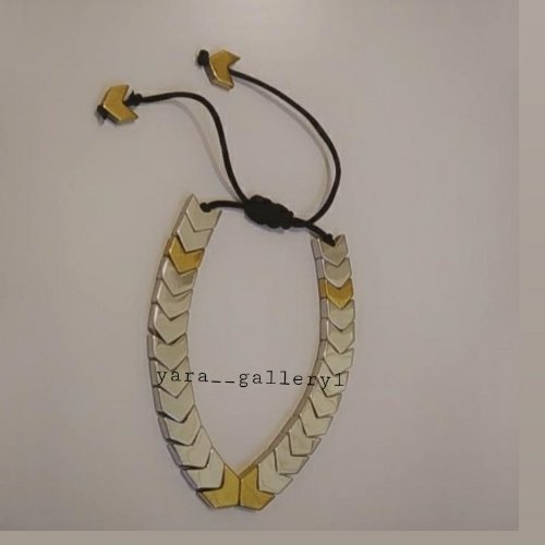 دستبند حدید نقره ای و طلایی