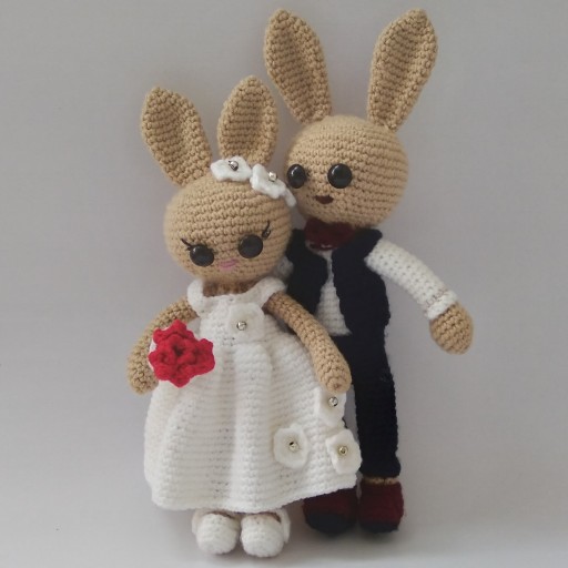 عروسک بافتنی زوج خرگوش
