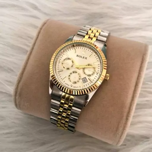 ساعت‌ رولکس مردانه ROLEX طرح 3موتور تقویم دار  موتور ژاپن داخل صفحه هم حک شده ضدآب  رنگ ثابت 