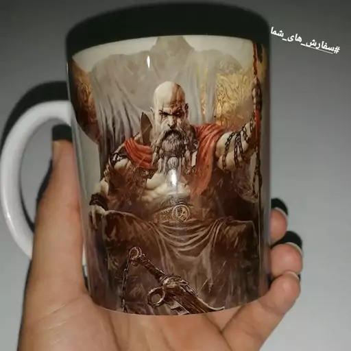 ماگ گیمینگ و سینمایی کریتوس و ثور   ( یکی سمت چپ و یکی راست ماگ ) گاد اف وار  god of war 