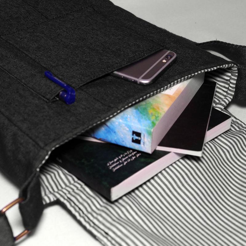کیف دوشی چی چاپ طرح برنامه نویسی با پارچه جین مشکی کد programmer