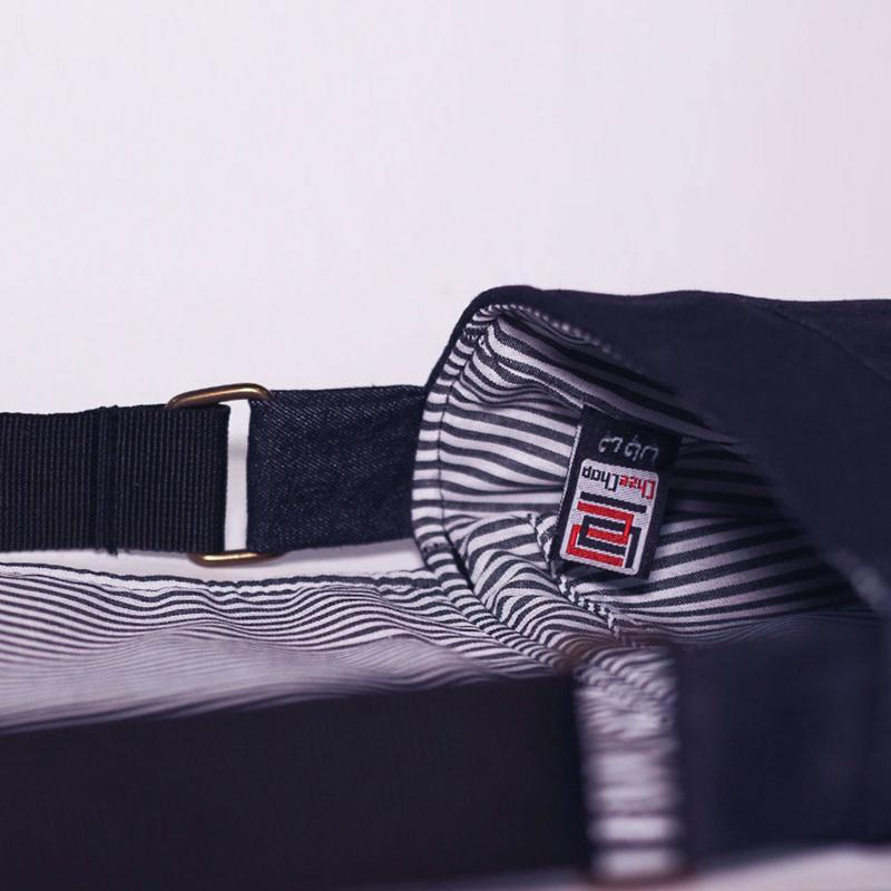 کیف دوشی چی چاپ طرح سنتی پروانه و ماندالا با پارچه جین آبی