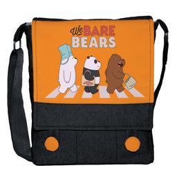 کیف دوشی چی چاپ طرح کارتون خرس پچول سه قلو دکمه دار با پارچه جین مشکی کد Bears