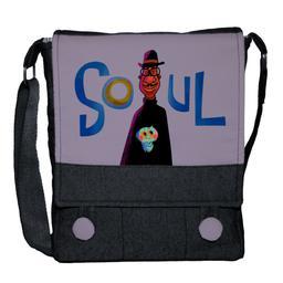 کیف دوشی چی چاپ طرح انیمیشن روح کد Soul با پارچه جین مشکی