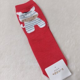 جوراب کریسمسی ساق بلند قرمز1