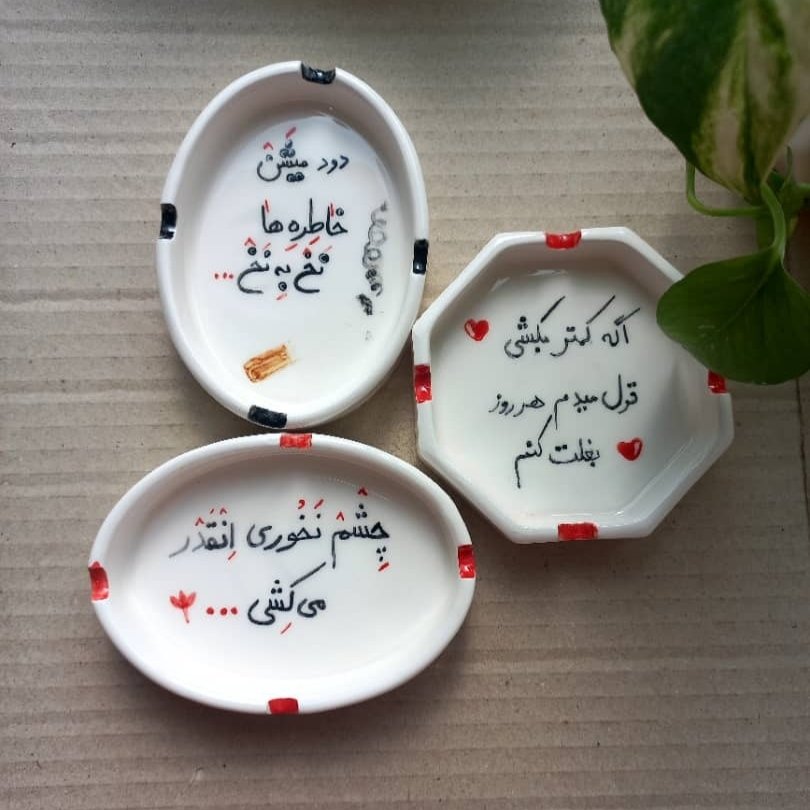 انواع زیر سیگاری سرامیکی دستساز نقاشی زیر لعابی(فروش عمده)