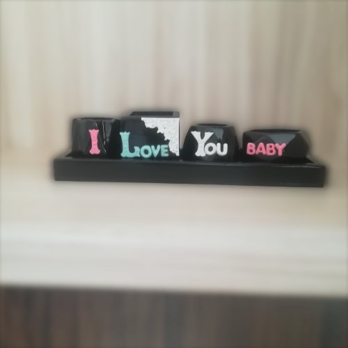 ست 4 تکه گلدان مینیاتوری مدل I love you baby کد M4S