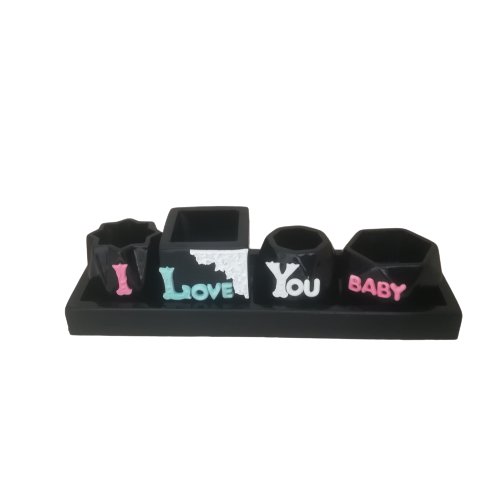 ست 4 تکه گلدان مینیاتوری مدل I love you baby کد M4S