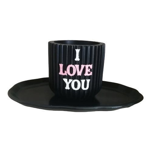 گلدان دکوراتیو بتنی طرح سیاه مدل SS28702