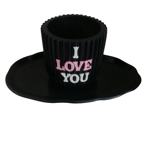 گلدان دکوراتیو بتنی طرح سیاه مدل SS28702