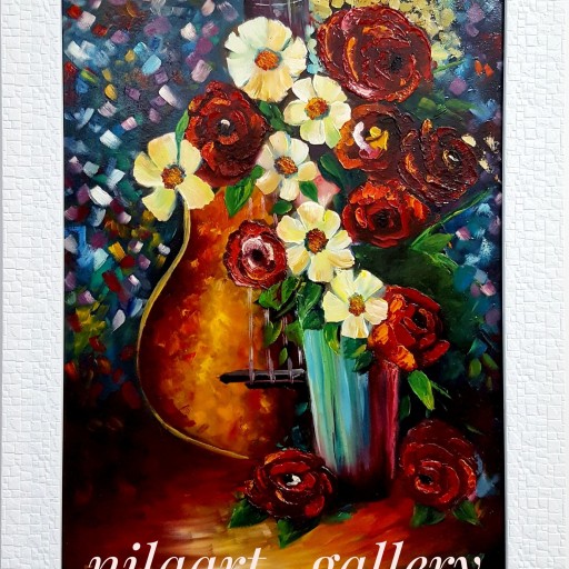 تابلو " گل و گلدان "
تکنیک : رنگ روغن 
ابعاد : 40 × 60 سانتی متر
اماده ارسال