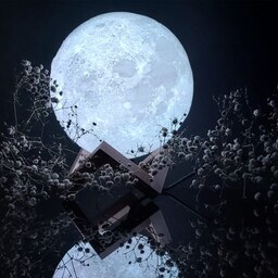 S1 آباژور رومیزی مدل کره ماه سایز  کوچک برقی تک رنگ آفتابی یا مهتابی 