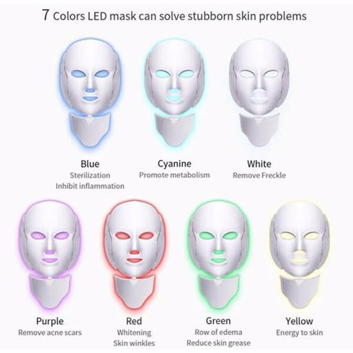 ماسک ال ای دی نقابی صورت و گردن هفت رنگ برند انزو