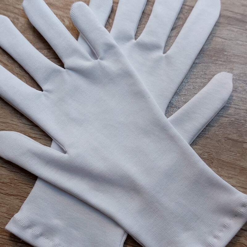 دستکش کاملا نخی زنانه سفید