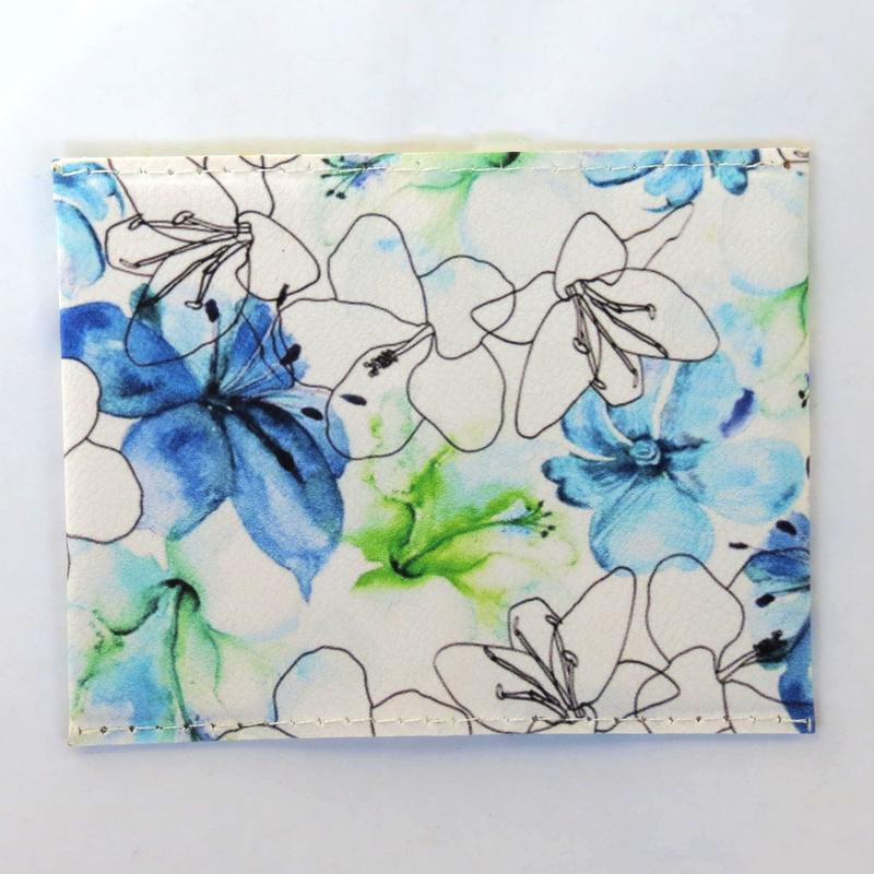 جاکارتی زنانه طرح گل آبی مناسب برای دو کارت کد 1053