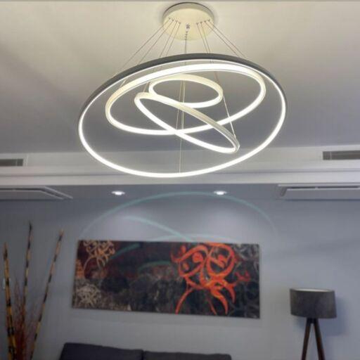 لوستر مدرن vip طرح چهار دایره سایز 90-70-50-30 نور آفتابی