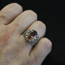 انگشتر الکساندریت تراش الماسی جذاب اصل ( انگشتر مردانه )
