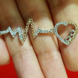 دستبند جواهری برلیان زنانه نقره طرح جانان +آبکاری طلا