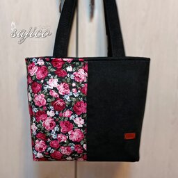 کیف زنانه گلدار پارچه ای مخمل قابل شستشو 