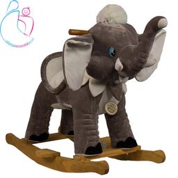 راکر  چوبی کودک مدل فیل خاکستری کدHN-59 مامز نینی