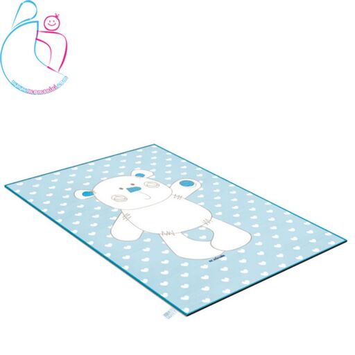 فرش اتاق کودک طرح خرس چهل تکه آبی