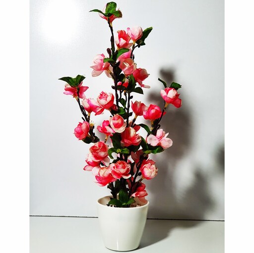 گلدان به همراه گل مصنوعی مدل بهاری کد 77